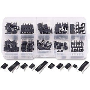 85pcs 10 Types Integrated Circuit Chip Assortment Kit, DIP IC Socket Set